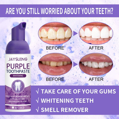 Purple Tooth Whitening Toothpaste, Brightens Teeth