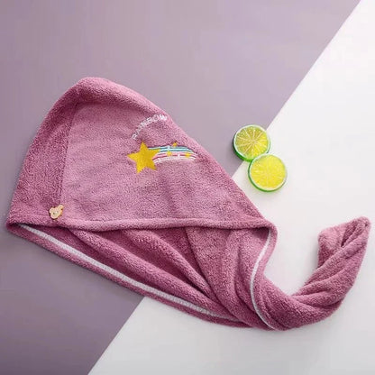 Quick-Dry Coral Fleece Towel Turban, Soft Shower