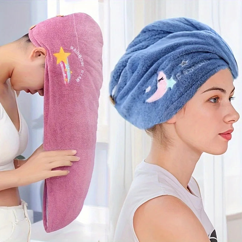 Quick-Dry Coral Fleece Towel Turban, Soft Shower
