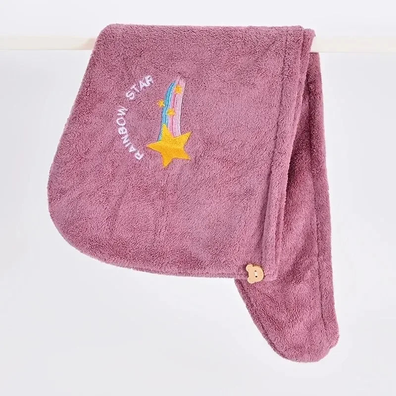 Quick-Dry Coral Fleece Towel Turban, Soft Shower