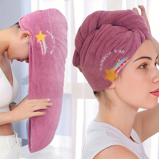 Quick-Dry Coral Fleece Towel Turban, Soft Shower