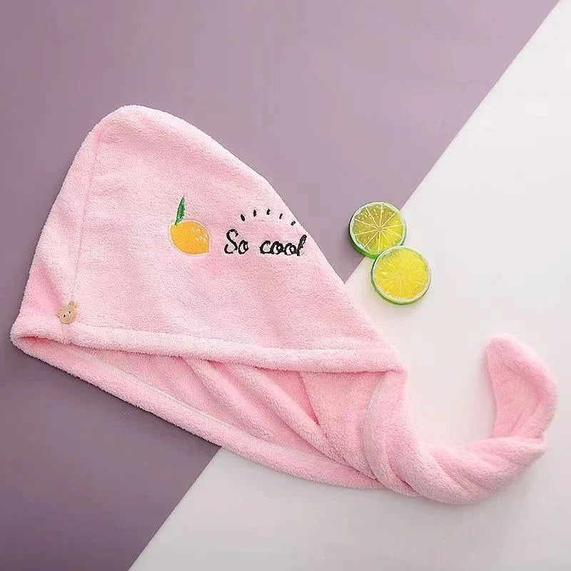 Quick-Dry Coral Fleece Towel Turban, Soft Shower