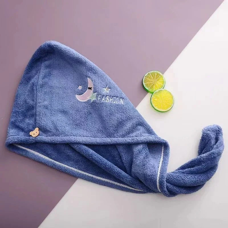 Quick-Dry Coral Fleece Towel Turban, Soft Shower