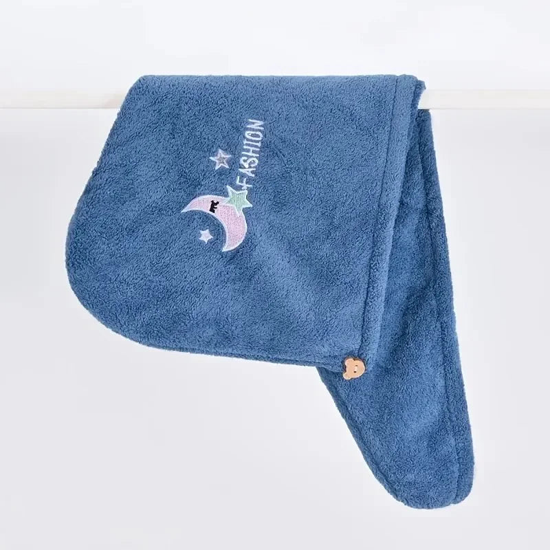Quick-Dry Coral Fleece Towel Turban, Soft Shower