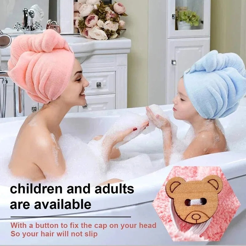 Quick-Dry Coral Fleece Towel Turban, Soft Shower